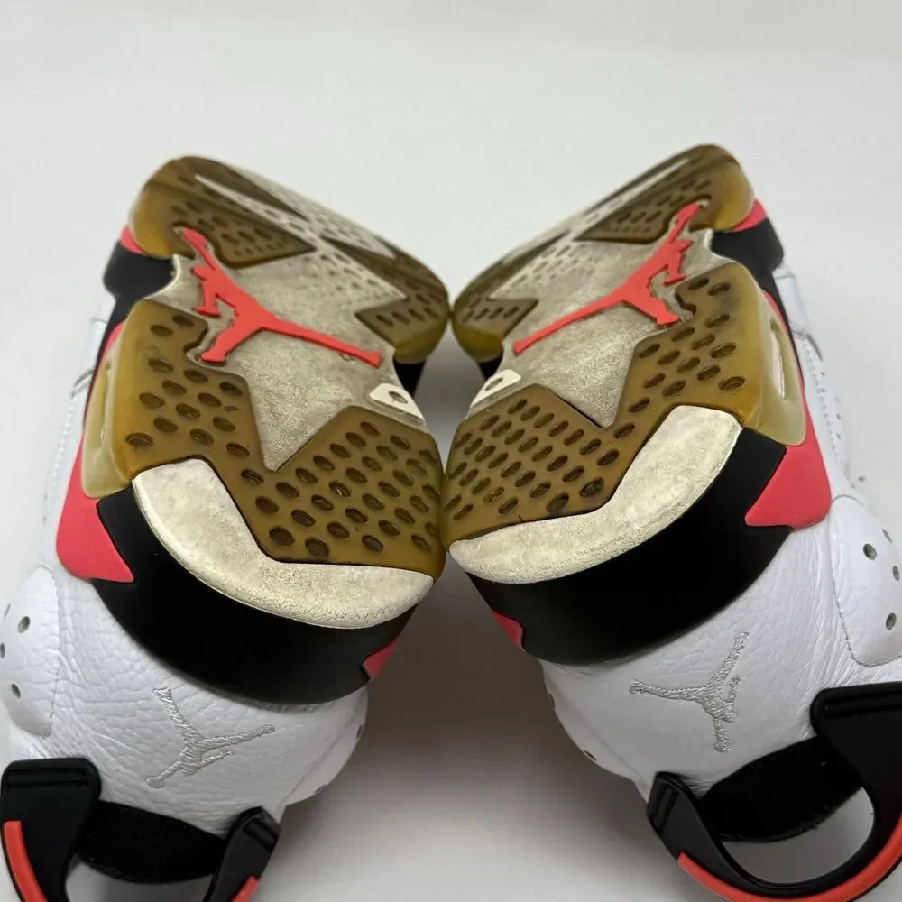Nike Air Jordan 6 Retro Low Sneakers Shoes Mens 10.5 White Infrared Black 304401